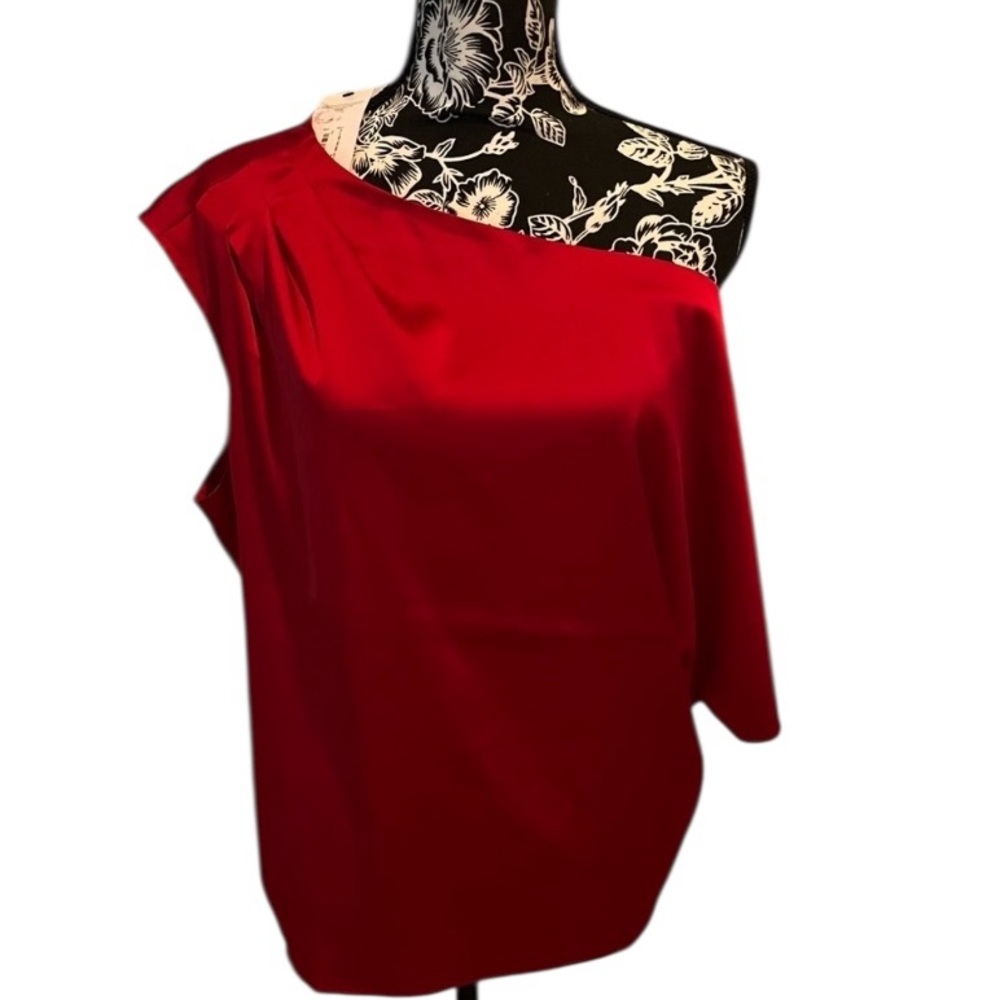 Bold Elements Size Large Red Stretch Silk Off Sho… - image 3